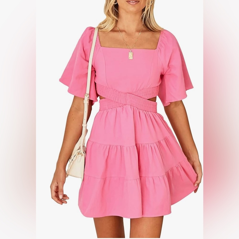 Velvet Bright Pink Dress